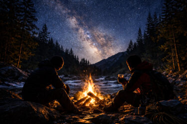 沢屋と植村直己　夜の沢にて